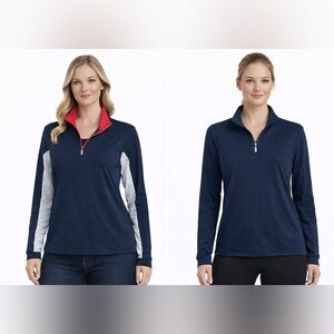EIS Shirt Long Sleeve 1/4 Zip Blue Equestrian Riding Shirt Women’s L Lot of 2